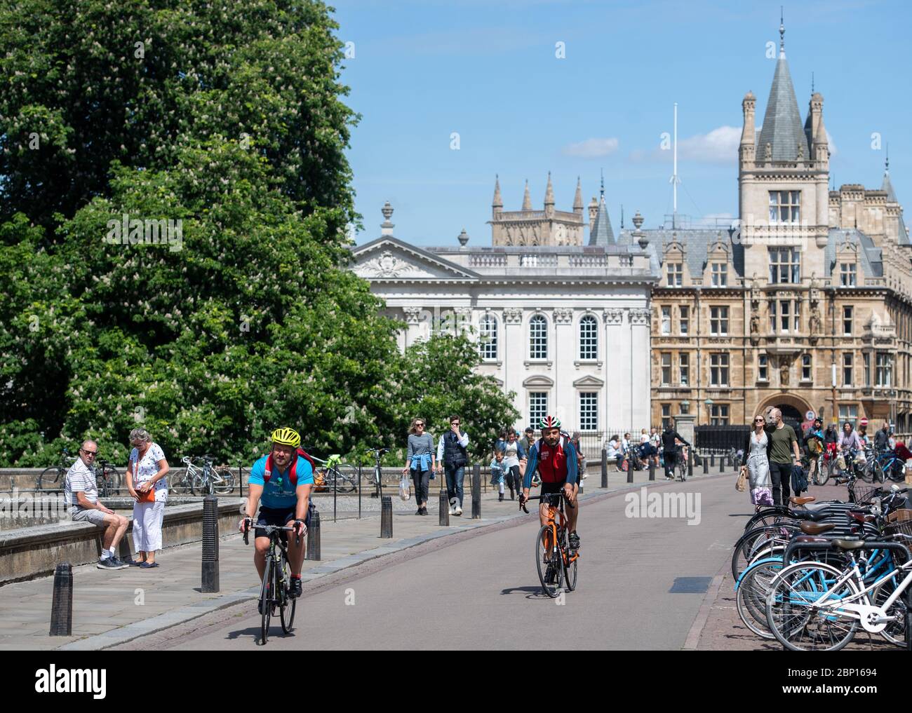 Kings Parade in Cambridge after the introduction of measures to bring the country out of lockdown. Stock Photo