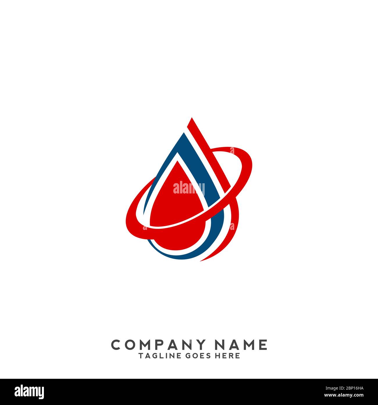 Flame and Water Logo Design, Plumbing and Heating Logo Design Template Vector Stock Vector