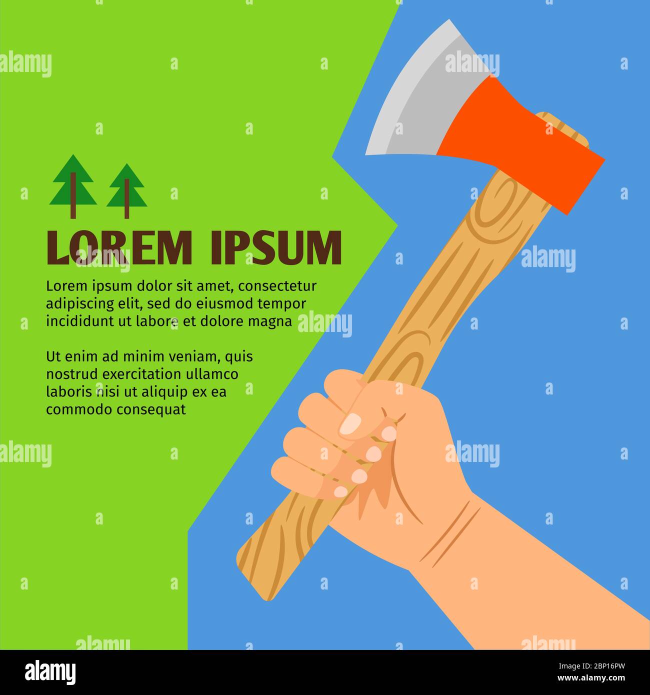 Cartoon lumberjack holding axe vector hi-res stock photography and ...