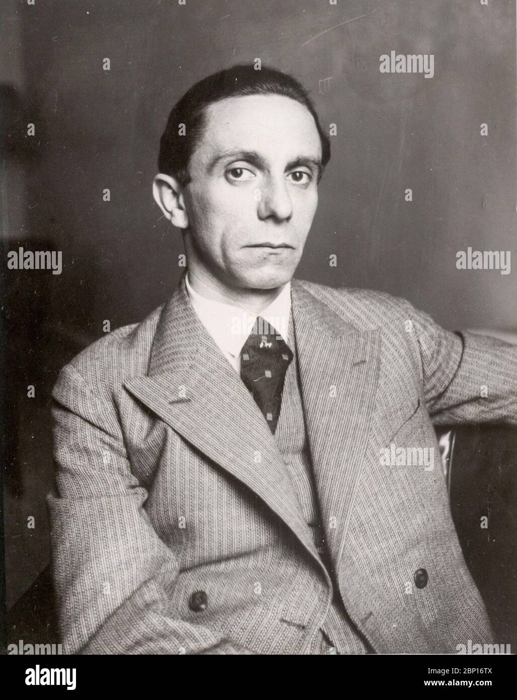 Joseph Goebbels, Heinrich Hoffmann Photographs 1933 Adolf Hitler's official photographer, and a Nazi politician and publisher, who was a member of Hitler's intimate circle.  Joseph Goebbels Stock Photo