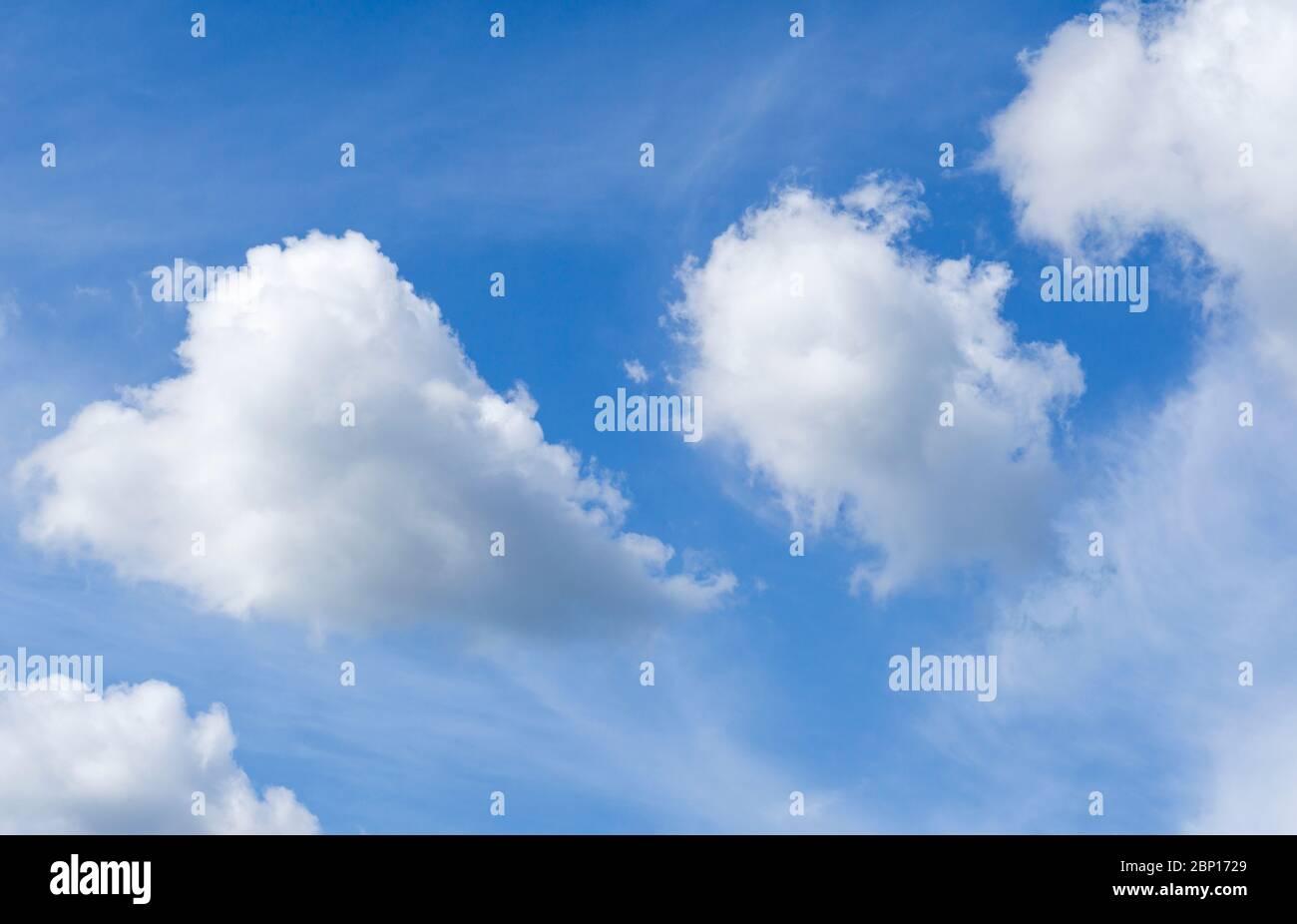 Clean air and white clouds on blue sky , Finland Stock Photo