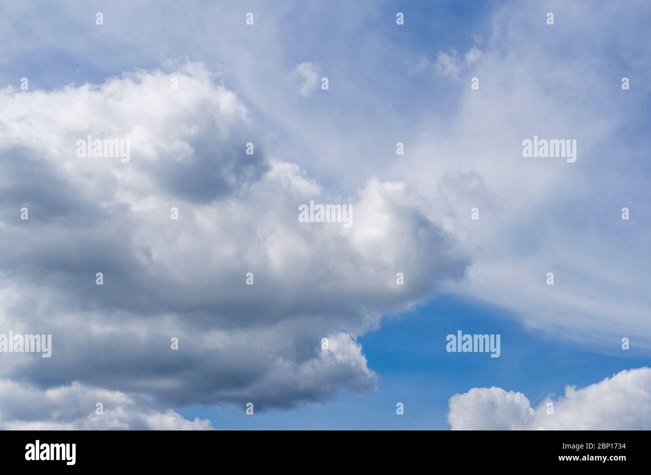 Clean air and white clouds on blue sky , Finland Stock Photo