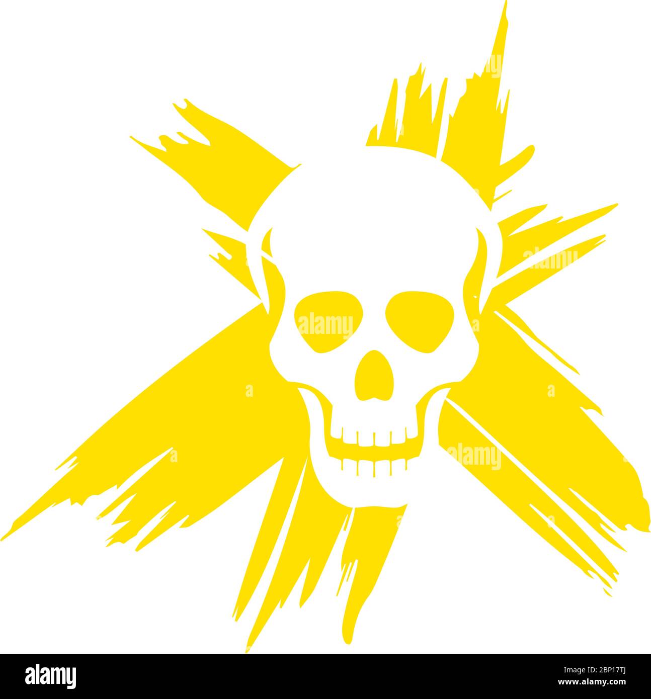 The graphic shows a skull with a grunge background. The illustration is perfect for graphic designs related to pandemics, epidemics and viruses. Stock Vector