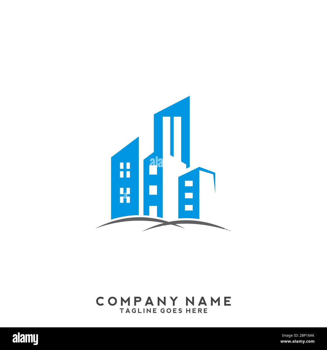 Real Estate Logo Design. Creative abstract real estate icon logo and business card template. Stock Vector