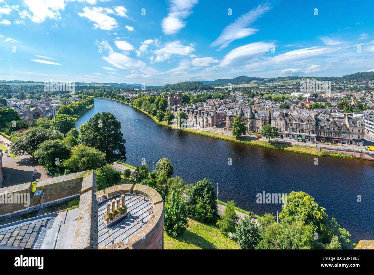 View of inverness from inverness castle Stock Photo