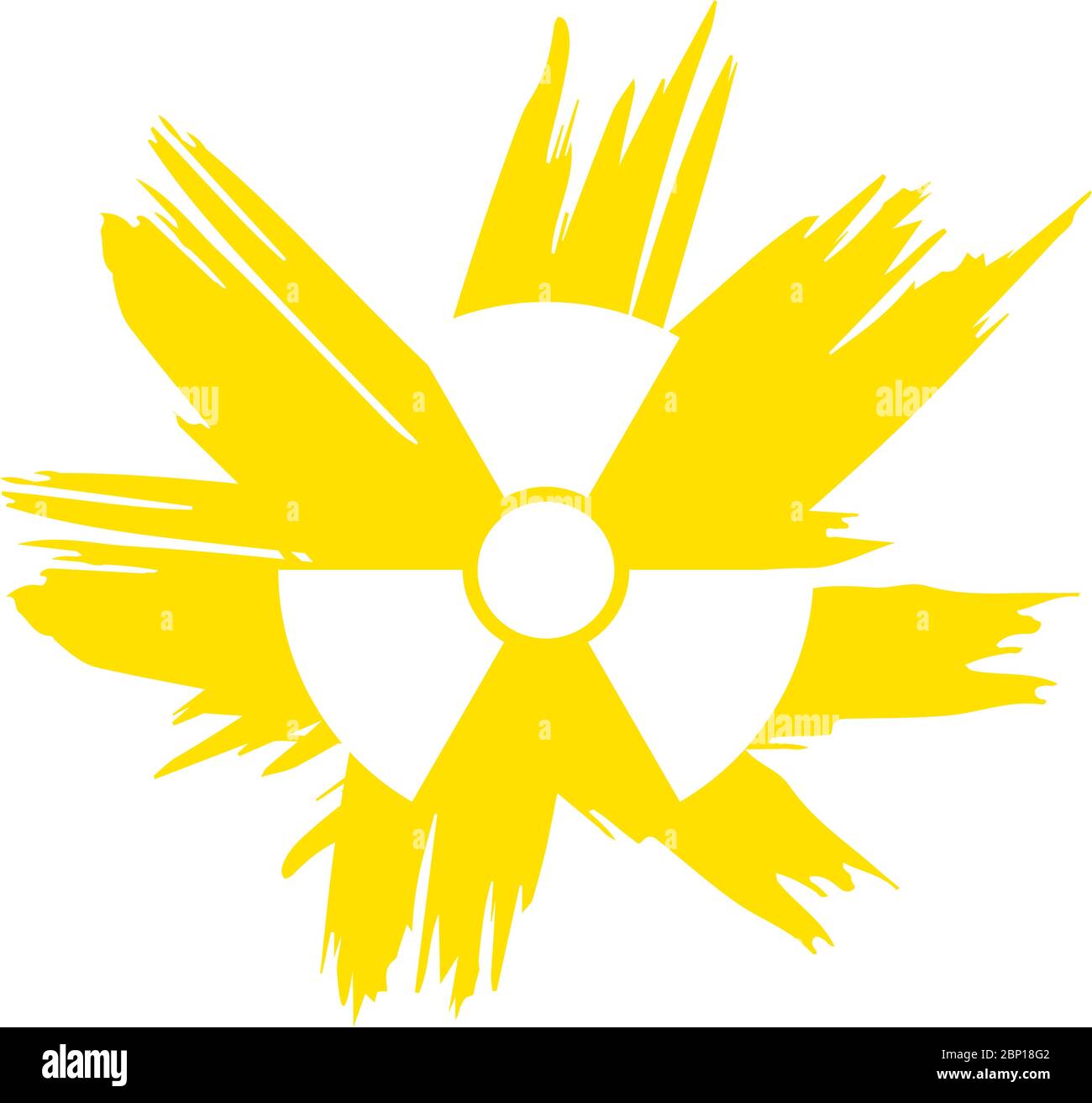 The graphic shows a radioactive symbol with a grunge background. The illustration is perfect for graphic designs related to pandemics, epidemics and v Stock Vector