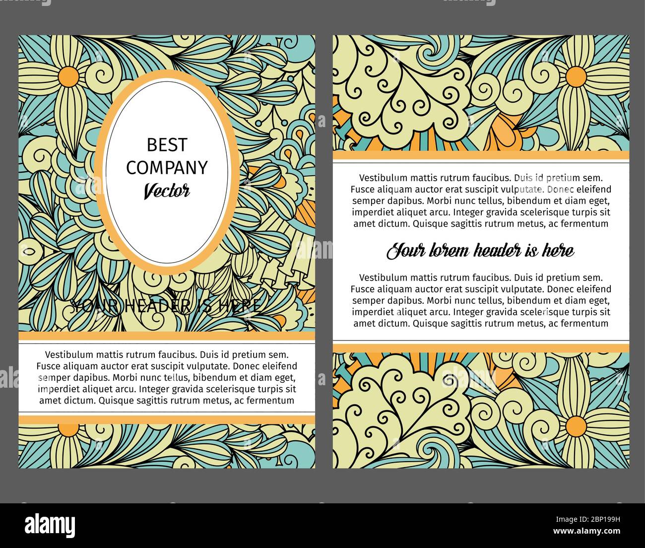 Brouchure design template for company with light colors ethnic ...