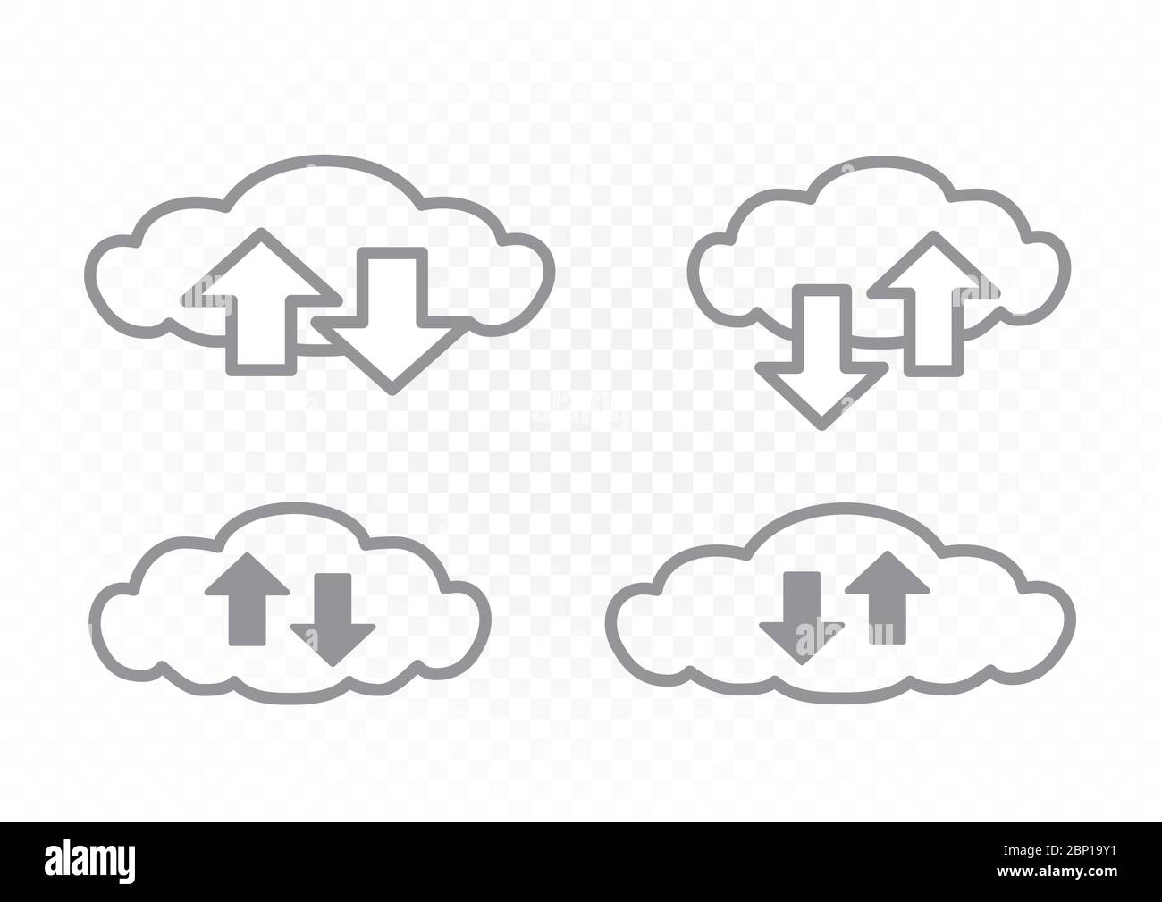 info exchange through cloud icon set Stock Vector