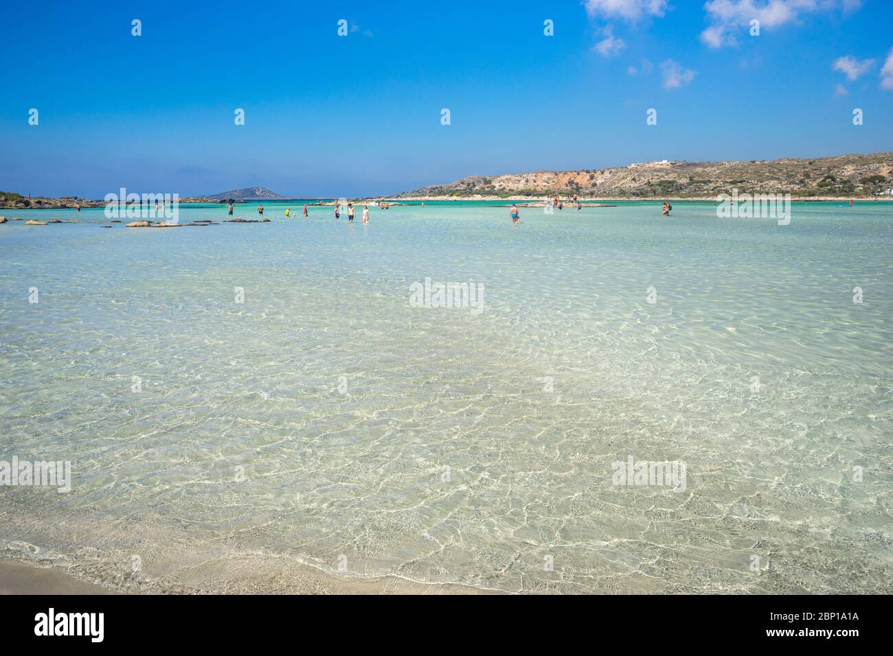 Elafonisi bay, dream beach on the south west coast of Crete Stock Photo