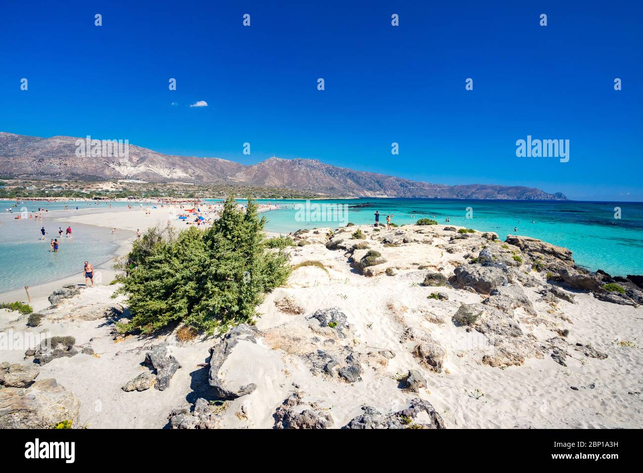 Elafonisi bay, dream beach on the south west coast of Crete Stock Photo