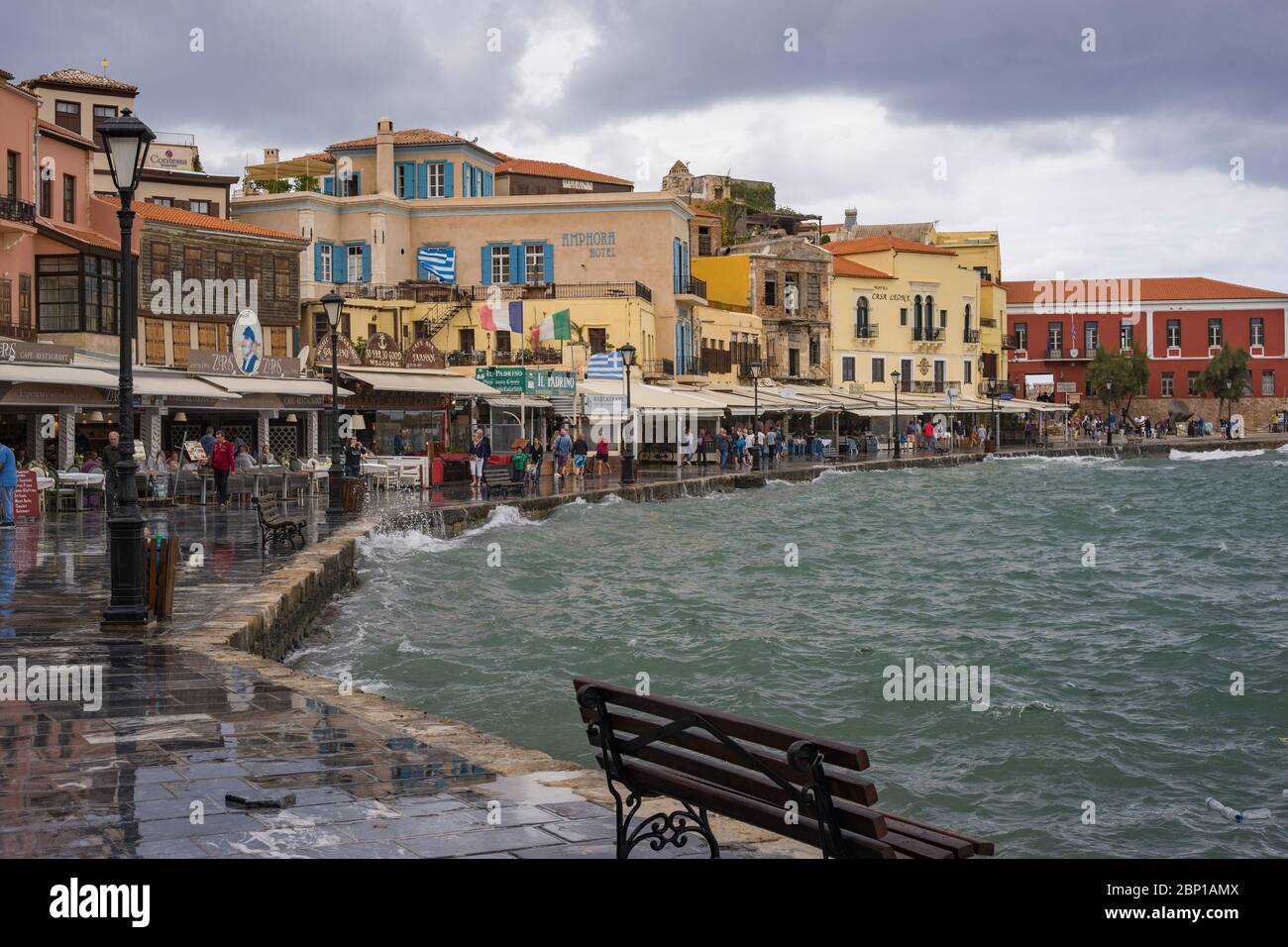 Crete, Chania old harbour water front
