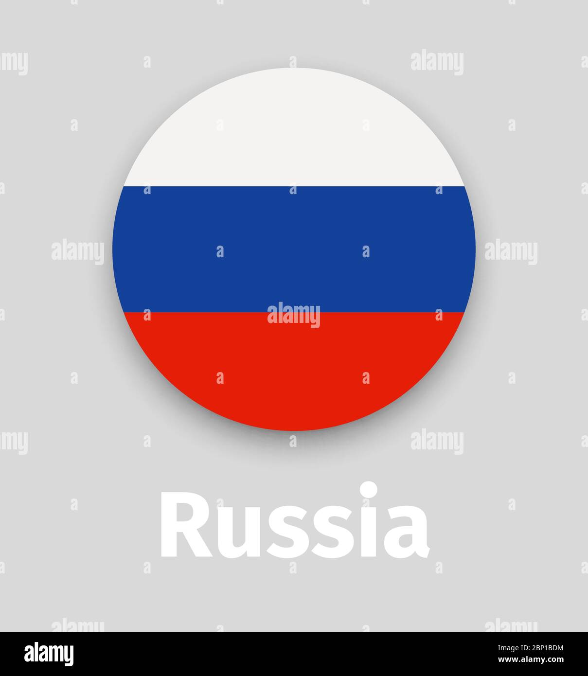 Round icon. Illustration of flag of Russia