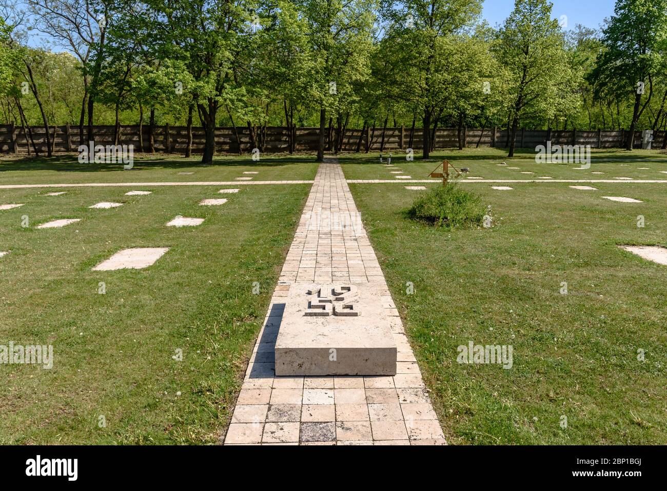 The memorial stone for the 1956 Hungarian Revolution in Plot 300 of the New Public Cemetery Stock Photo