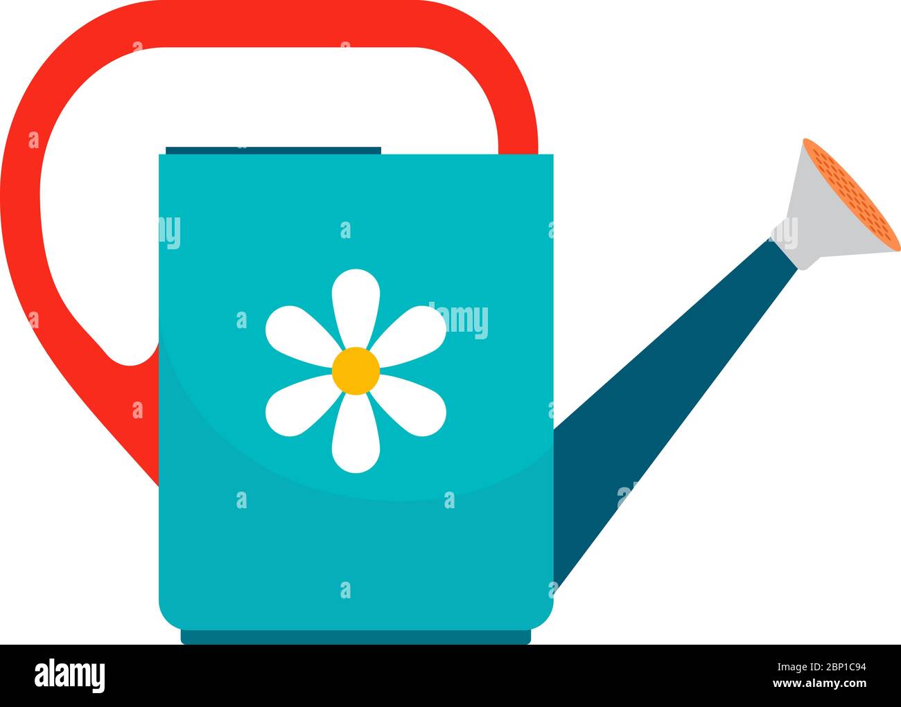 Watering can colorful icon on white background. Vector illustration ...