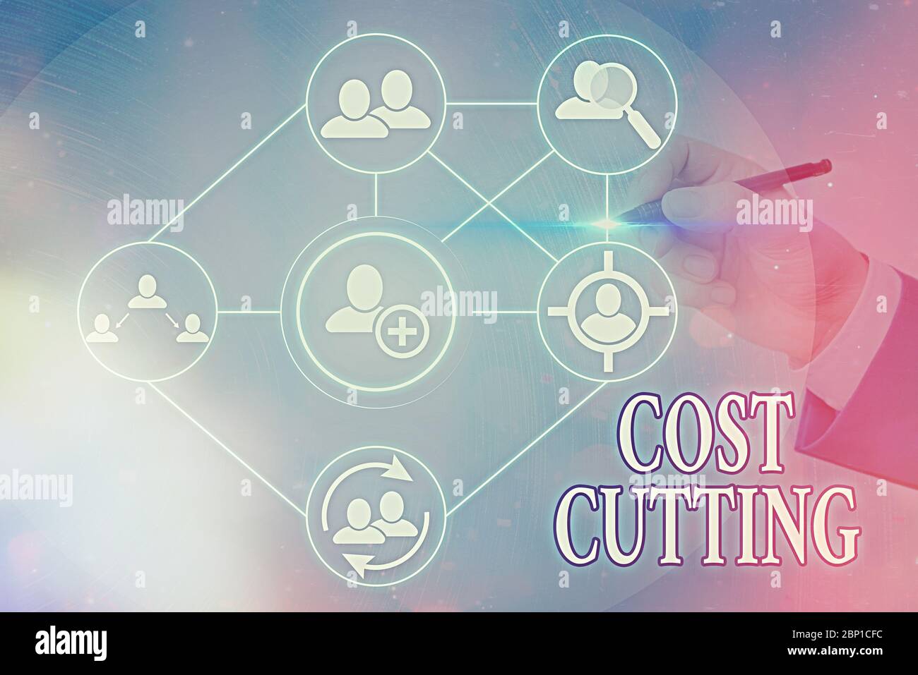 Text sign showing Cost Cutting. Business photo text Measures implemented to reduced expenses and improved profit Stock Photo