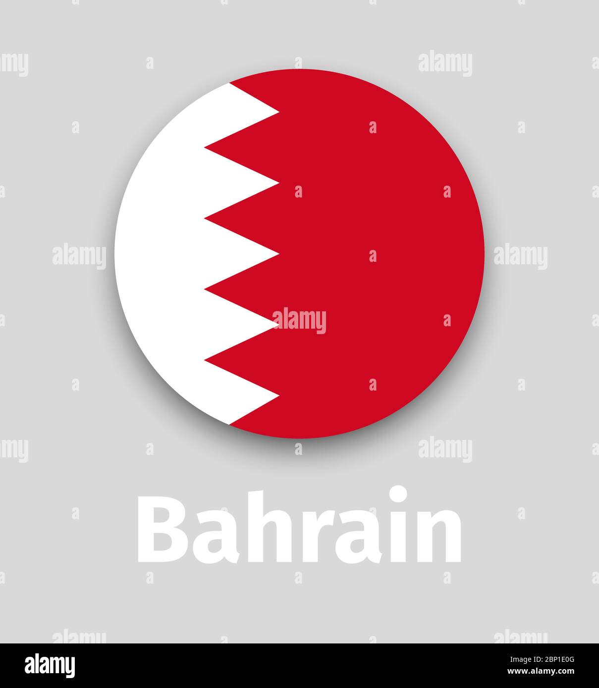 Bahrain flag, round icon with shadow isolated vector illustration Stock ...