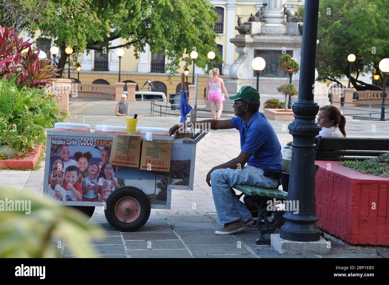 Ice cream seller Plaza Colon San Juan Puerto Rico Stock Photo Alamy