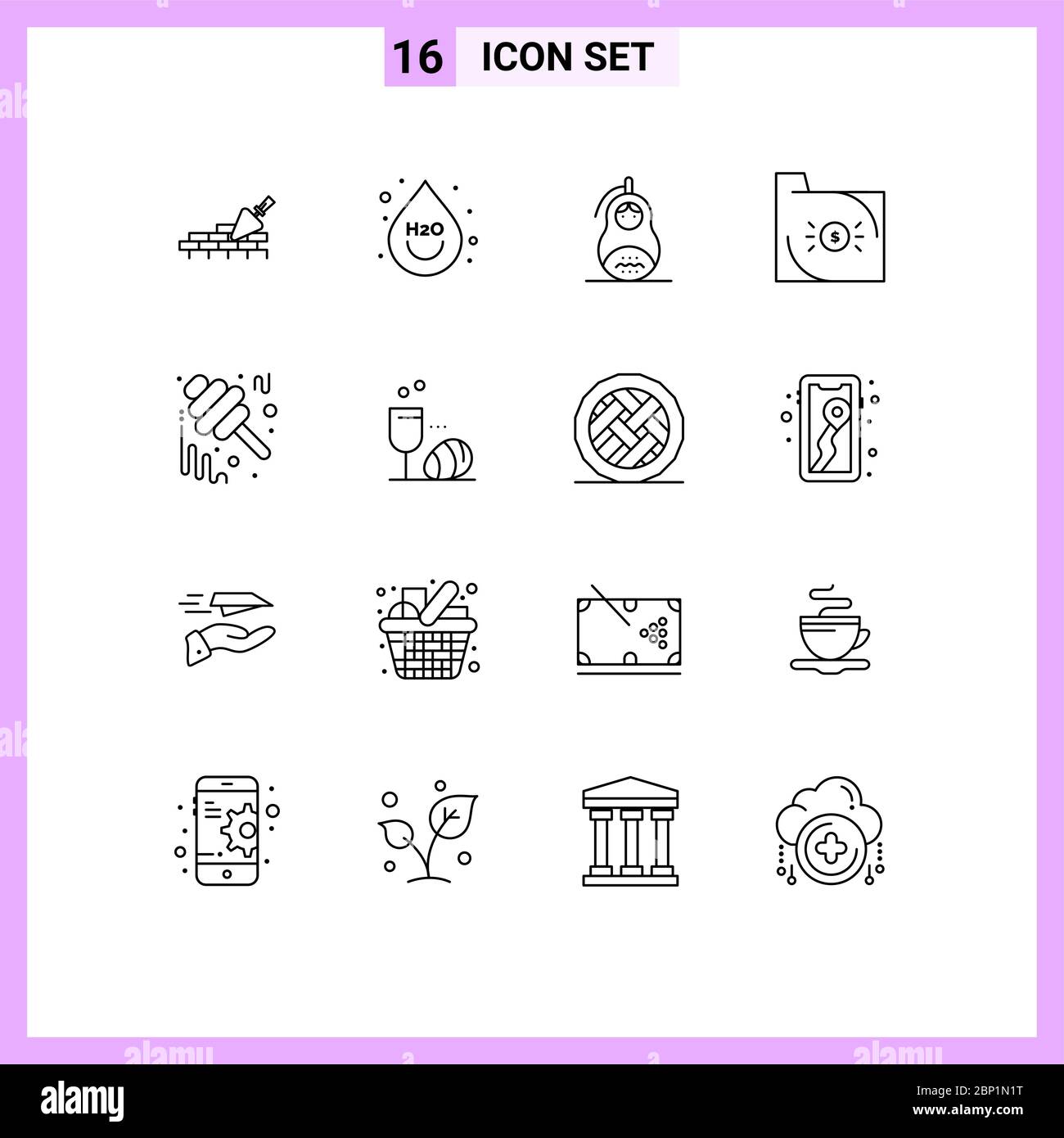 16 Creative Icons Modern Signs and Symbols of economy, business, fraud, banking, russia Editable Vector Design Elements Stock Vector