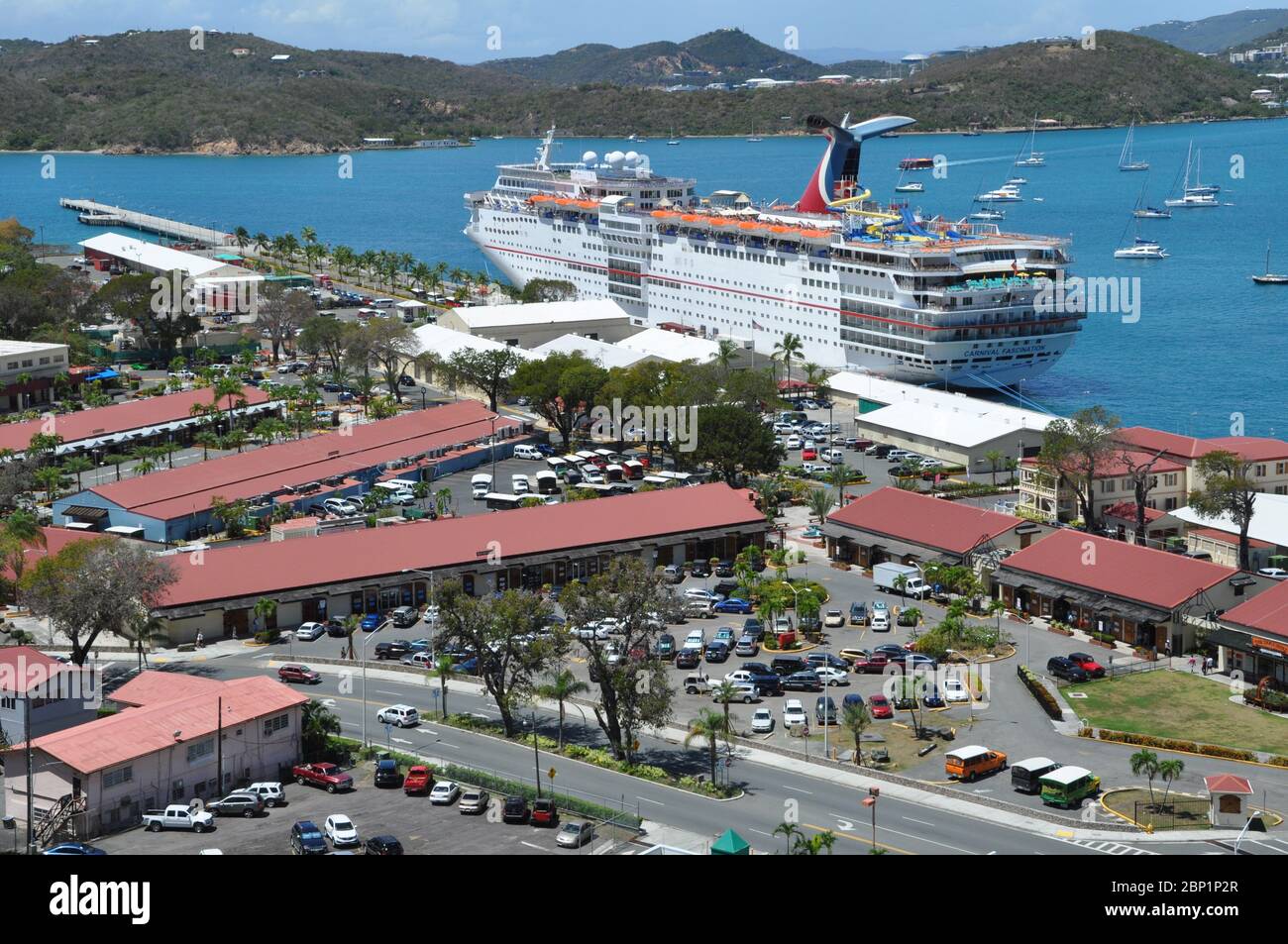 HAVENSIGHT MALL CRUISE DOCK ABOVE ST THOMAS USVI Stock Photo Alamy