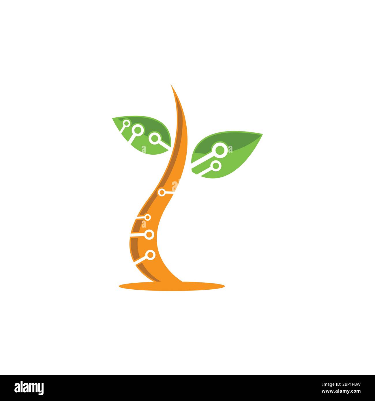 Technology tree design logo nature friendly energy tech logo vector illustration Stock Vector