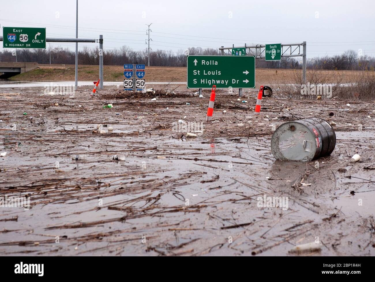 2016 flooding in Valley Park, Missouri USA along the Meramec River