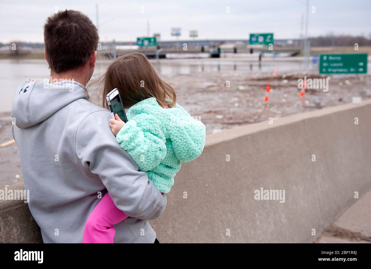 2016 flooding in Valley Park, Missouri USA along the Meramec River
