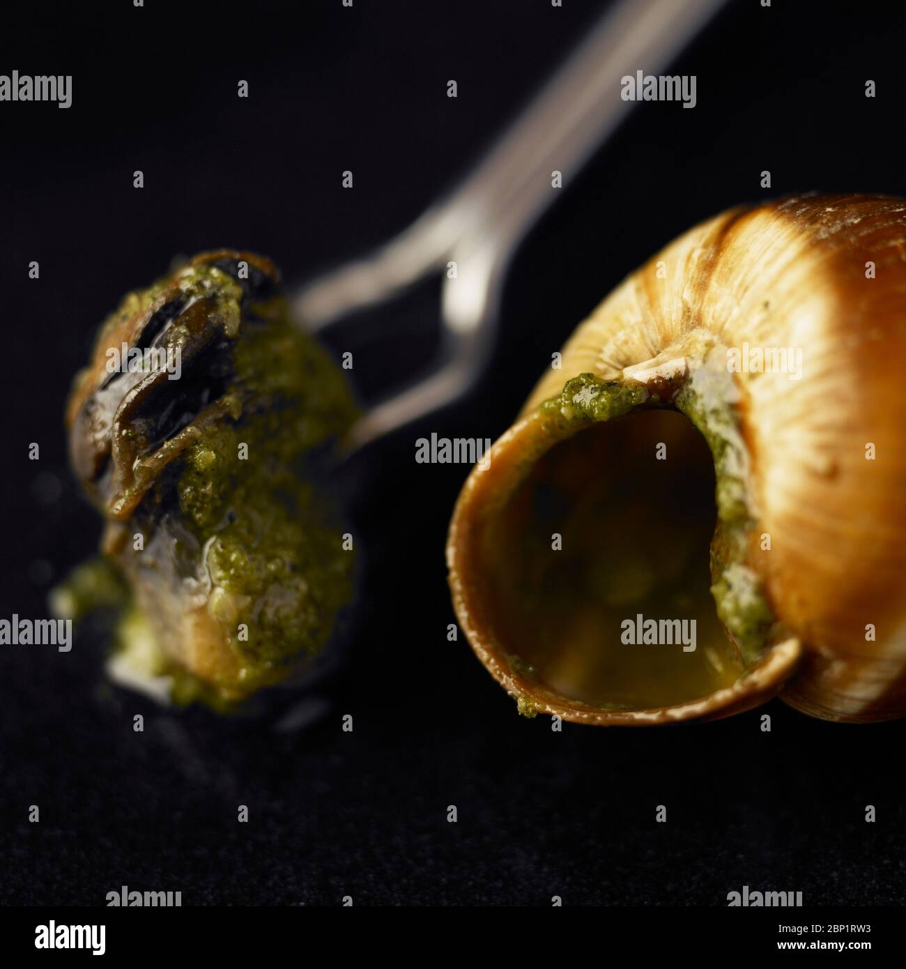 Snails, or Escargots, in Garlic. A French food delicacy Stock Photo Alamy