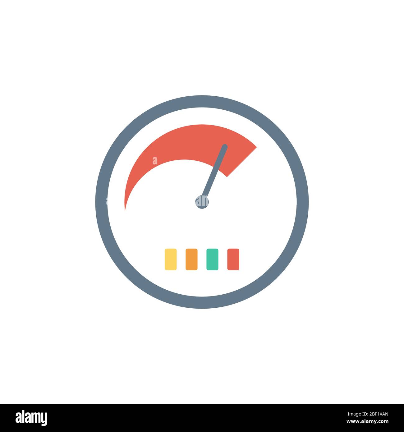 Dashboard gauge vector icon symbol isolated on white background Stock Vector