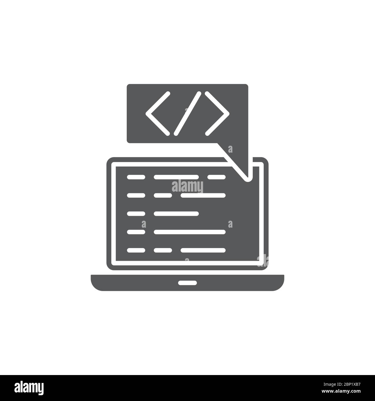 Custom coding symbol Programming vector icon isolated on white ...