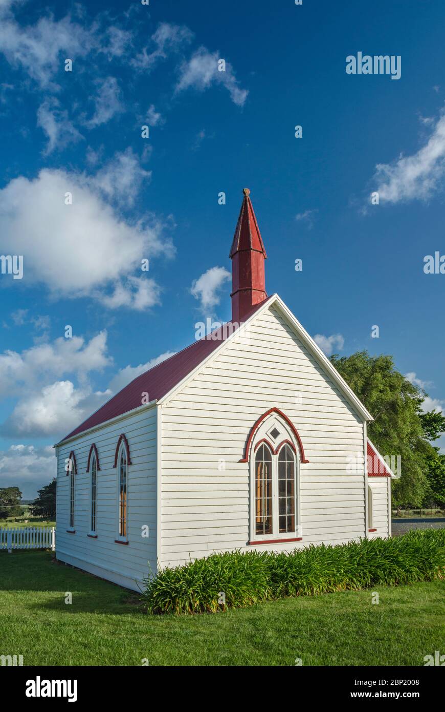 Burnside Anglican Church, 1875, near village of Pirinoa, Lake Ferry Road, Wairarapa area, Wellington Region, North Island, New Zealand Stock Photo