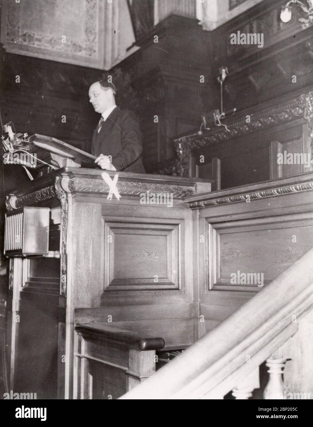 Reichsminister Rosenberg Speech Heinrich Hoffmann Photographs 1933 Adolf Hitler's official photographer, and a Nazi politician and publisher, who was a member of Hitler's intimate circle. Stock Photo