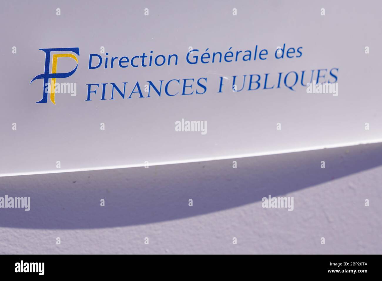 Bordeaux , Aquitaine / France - 05 14 2020 : direction generale des Finances Publiques logo Taxes office sign logo French public finance administratio Stock Photo