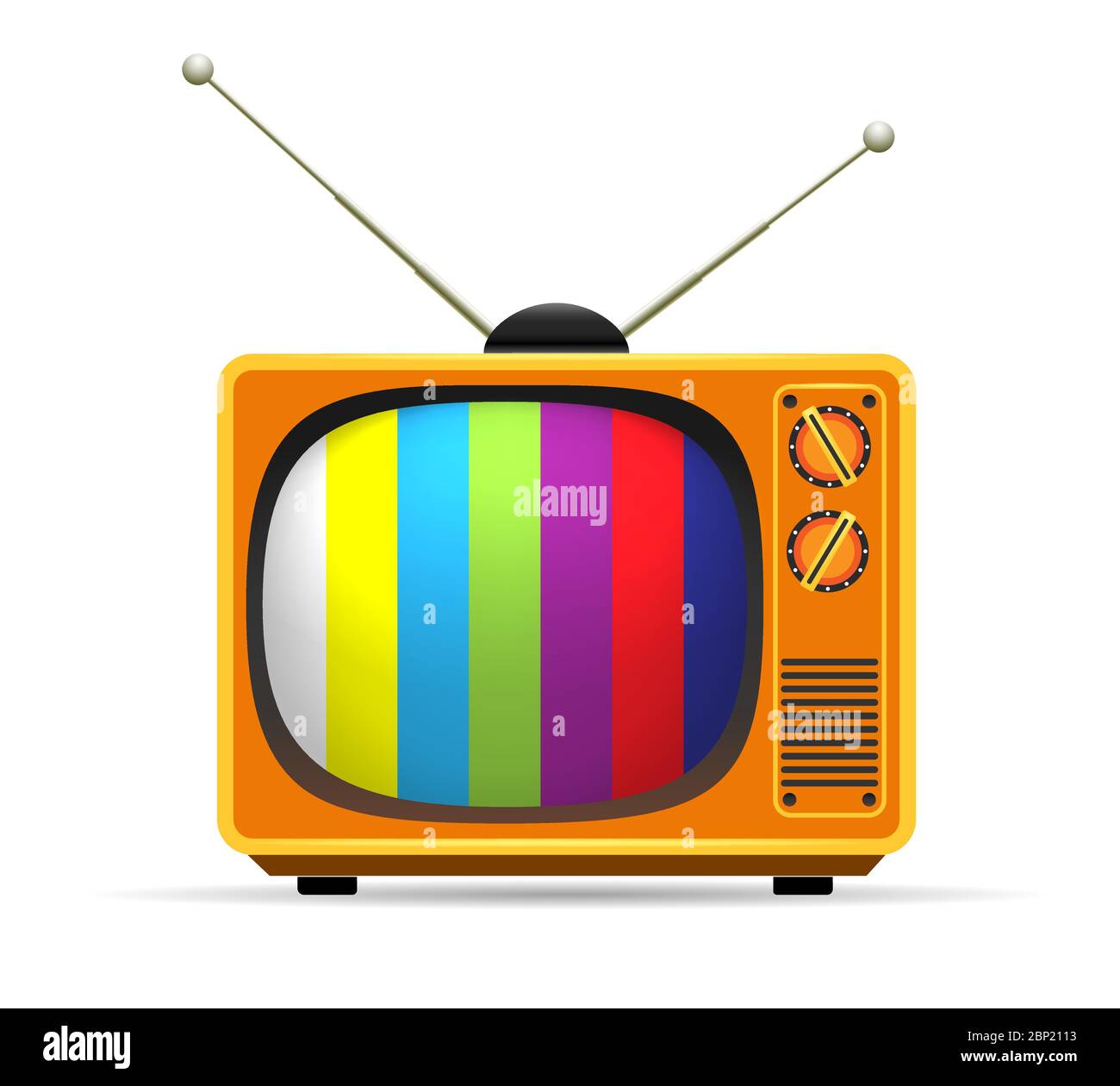 Old vintage colors tv Stock Vector