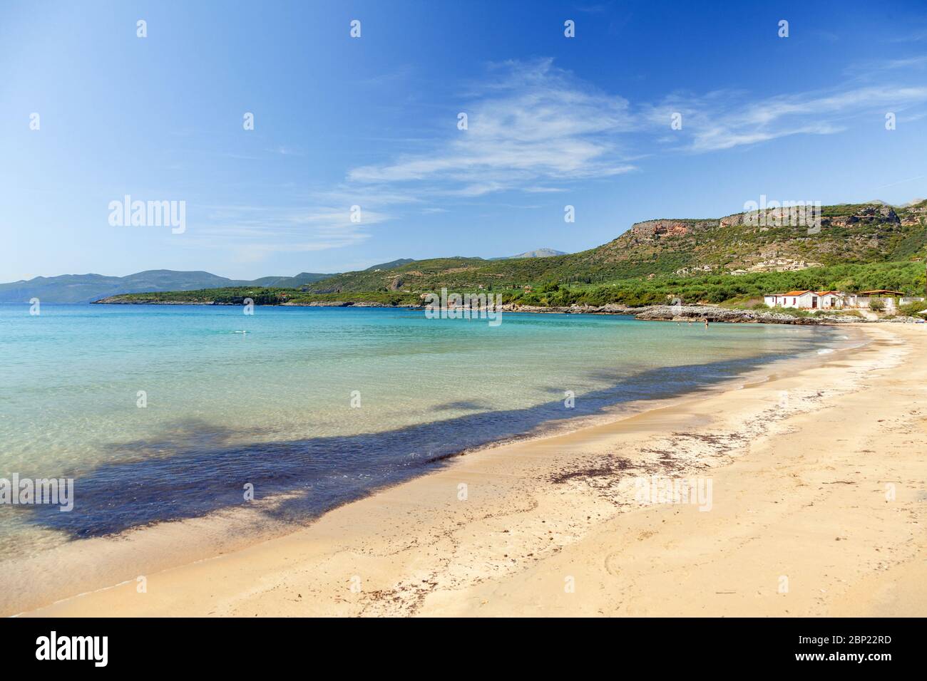 Kalogria beach, near Kardamyli town, in Western Mani, Messinia region, Peloponnese, Greece. Stock Photo