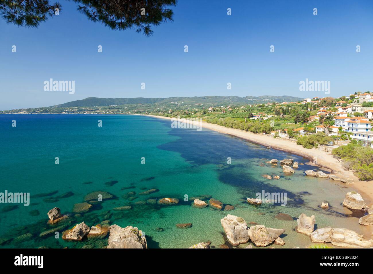 Zagka beach in Koroni town, in Messinia region, Peloponnese, Greece ...