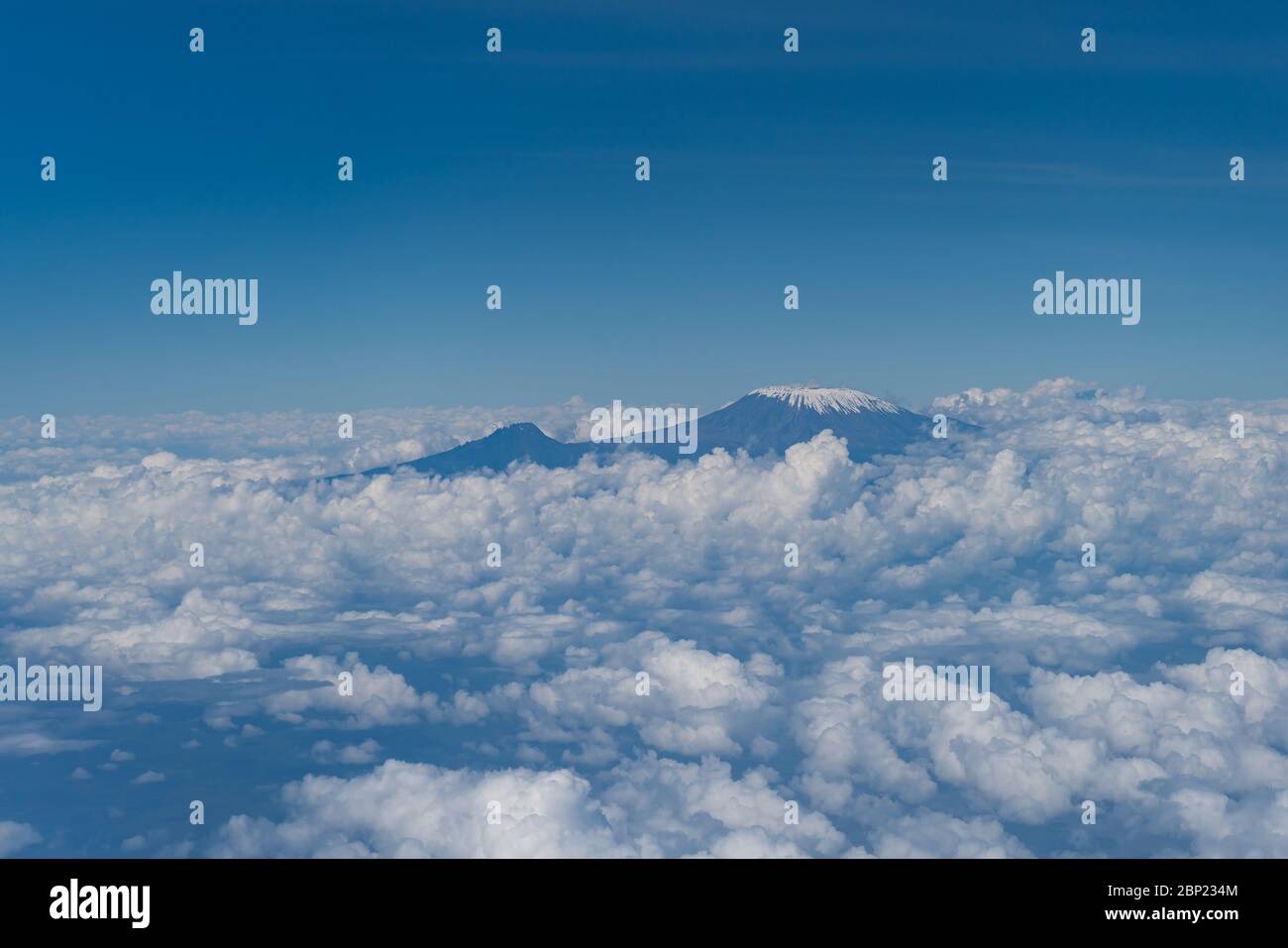 shoot over the clouds from the mount Kilimanjaro in Kenya Stock Photo