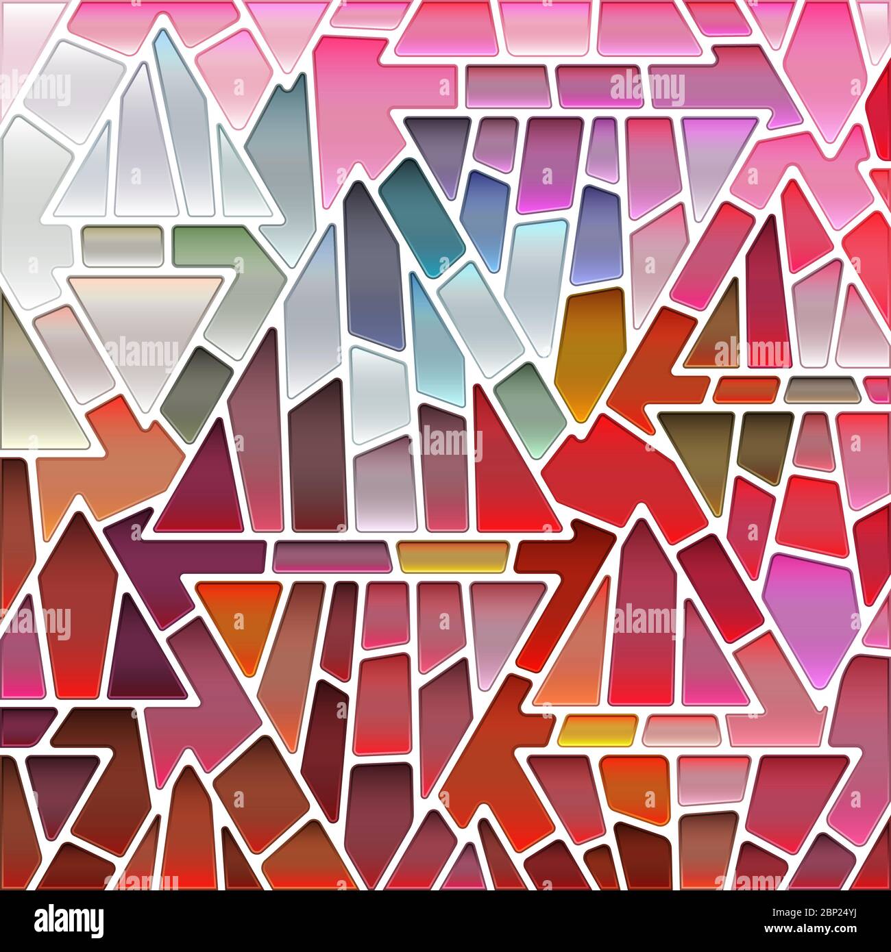 abstract vector stained-glass mosaic background - red triangles Stock ...