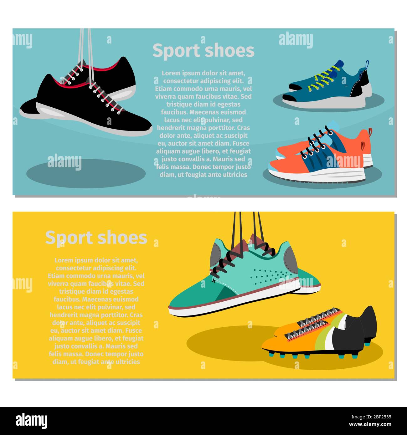 Running sport shoes flyer horizontal concept, vector illustration Stock  Vector Image & Art - Alamy