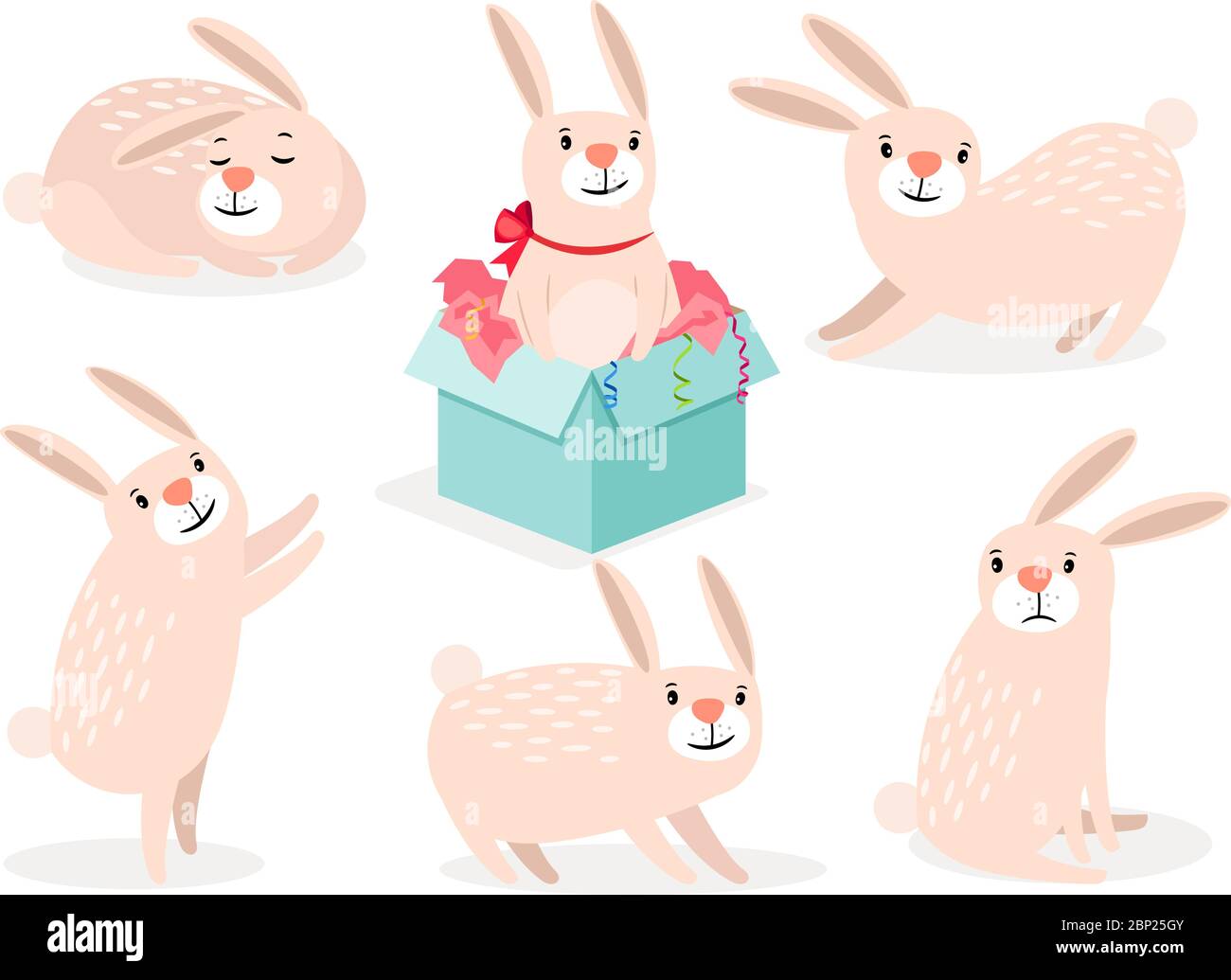 Rabbit character. Funny cartoon cute easter bunny vector animal ...