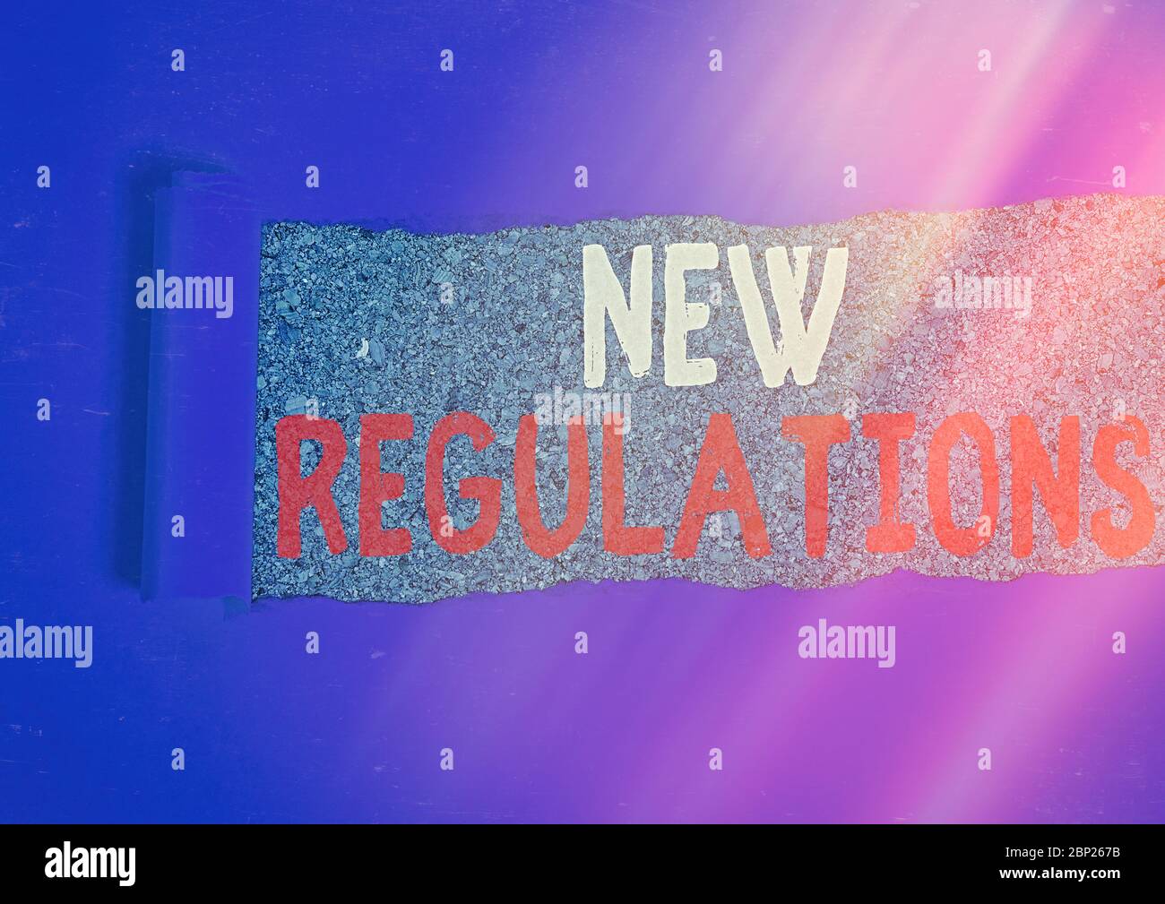 Writing note showing New Regulations. Business concept for rules made ...