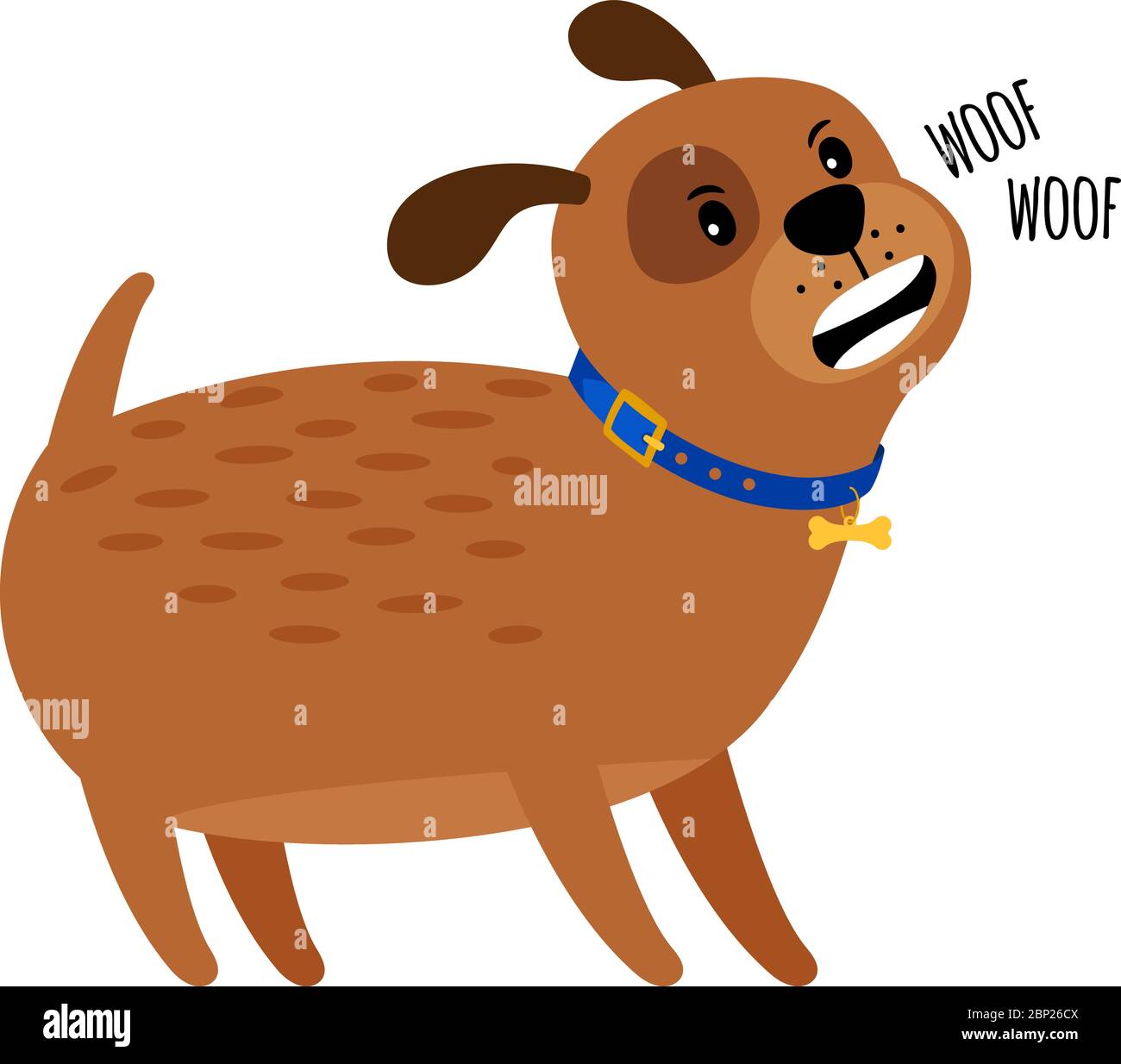 Woof woof dog. Cute puppy dog attack vector illustration Stock Vector Image  & Art - Alamy