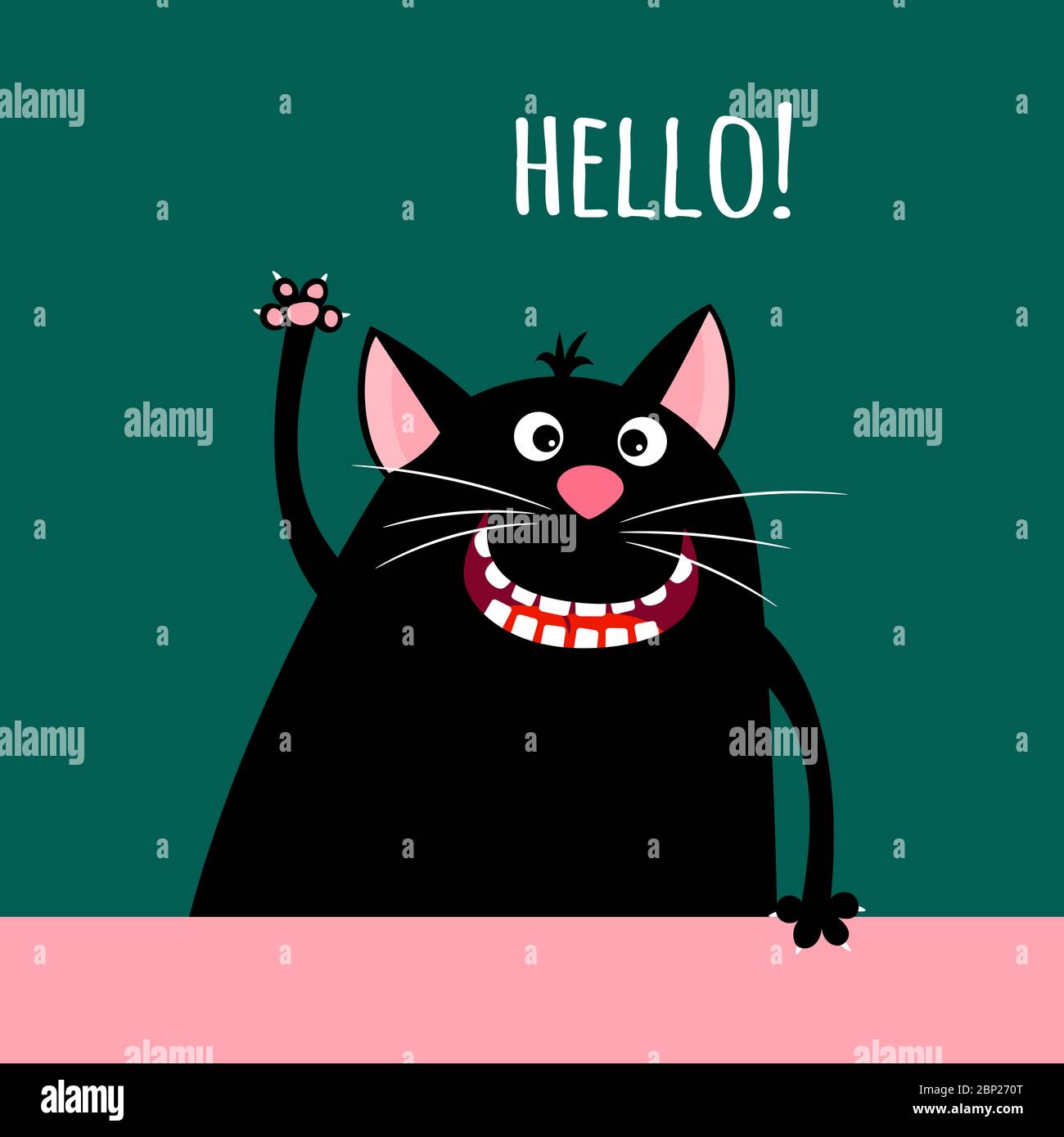 Black cat icon cute funny cartoon smiling Vector Image