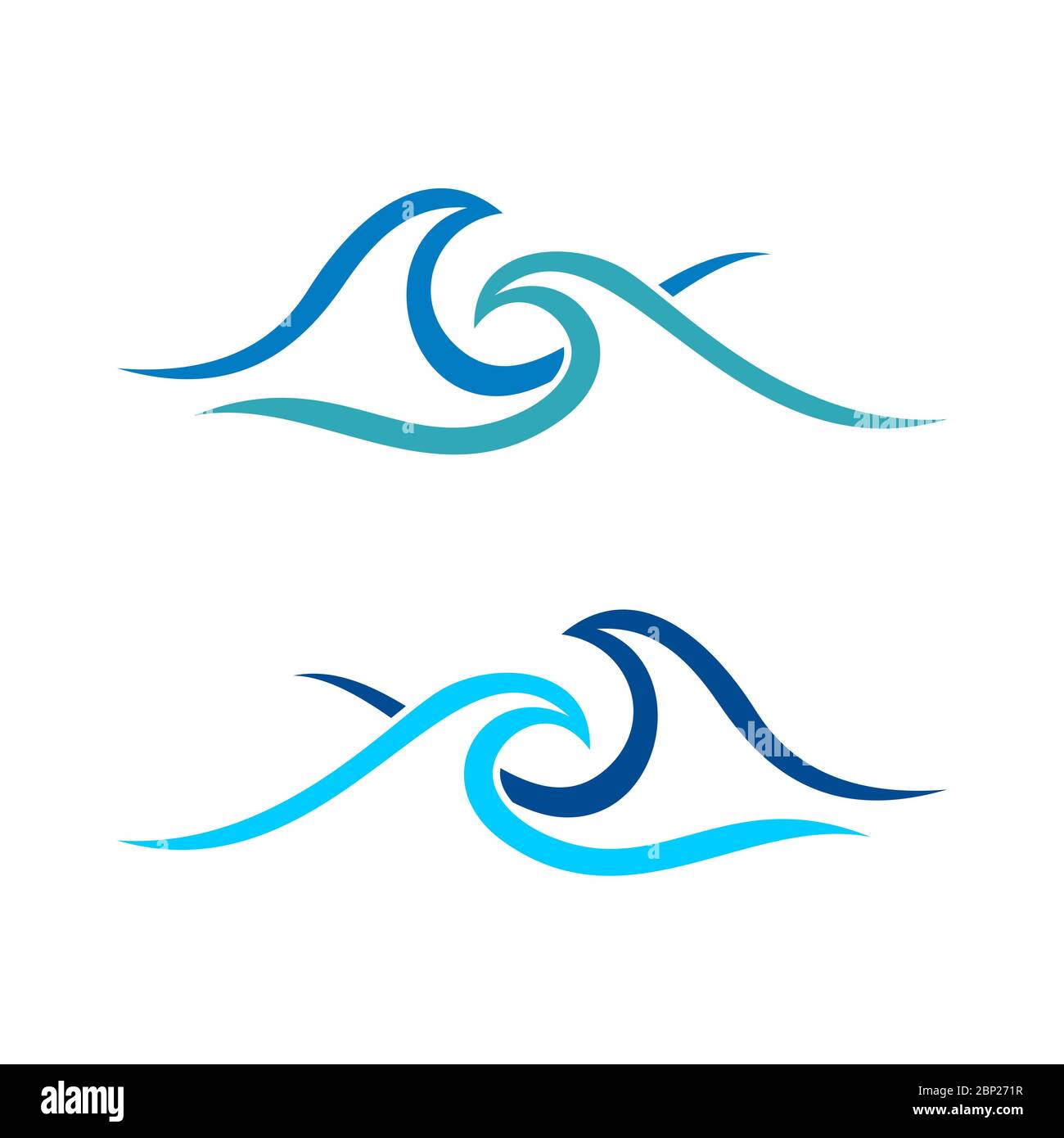 Set Blue Waves Line Logo Template Illustration Design. Vector EPS 10 ...