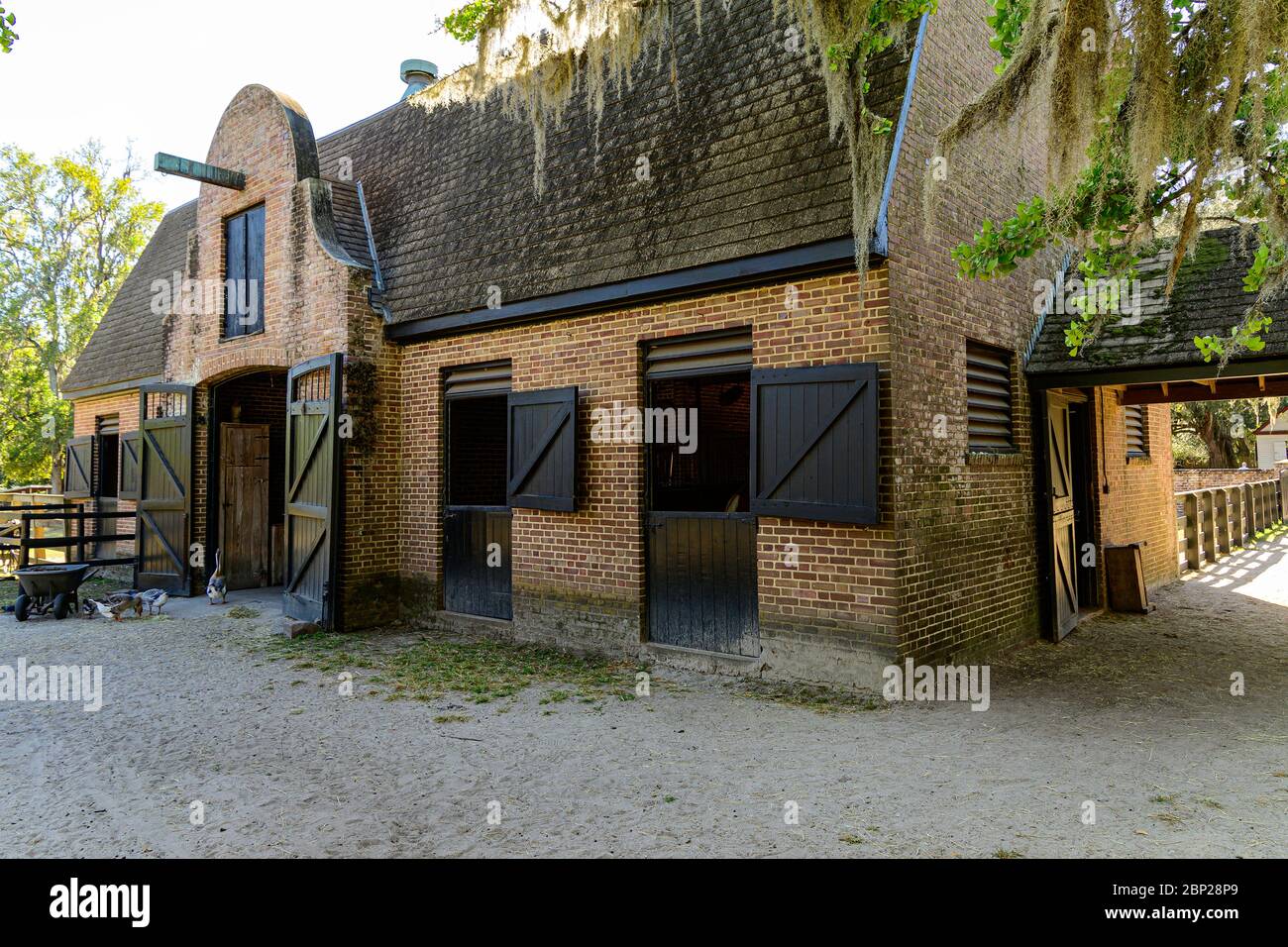 Stableyard and stables at Middleton Place Plantation near Charleston ...