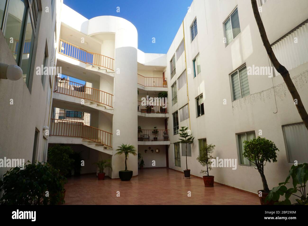 Modern Roma Norte neighborhood apartment building lobby in Mexico City