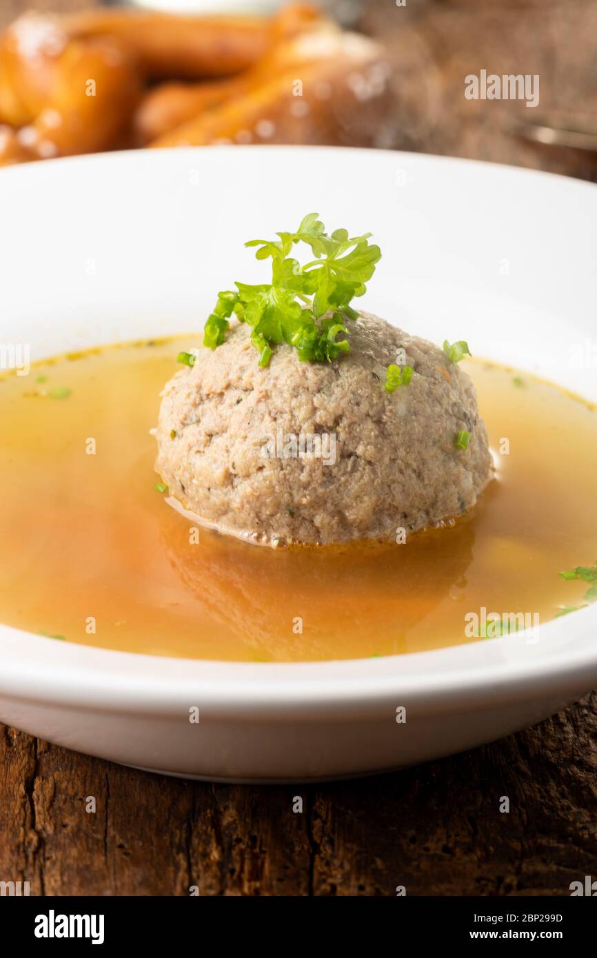 Beef broth with liver dumplings hires stock photography and images Alamy