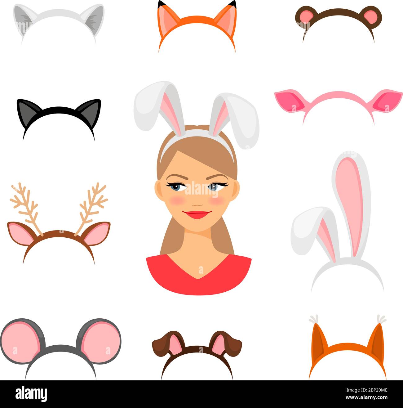 Girls animals ears costume. Cat and rabbit, deer and fox ears funny carnival headdress set vector illustration, girl head masquerade decor isolated on white Stock Vector Image & Art - Alamy Girls animals ears costume. Cat and rabbit, deer and fox ears funny carnival headdress set vector illustration, girl head masquerade decor isolated on white Stock Vector Image & Art - Alamy
