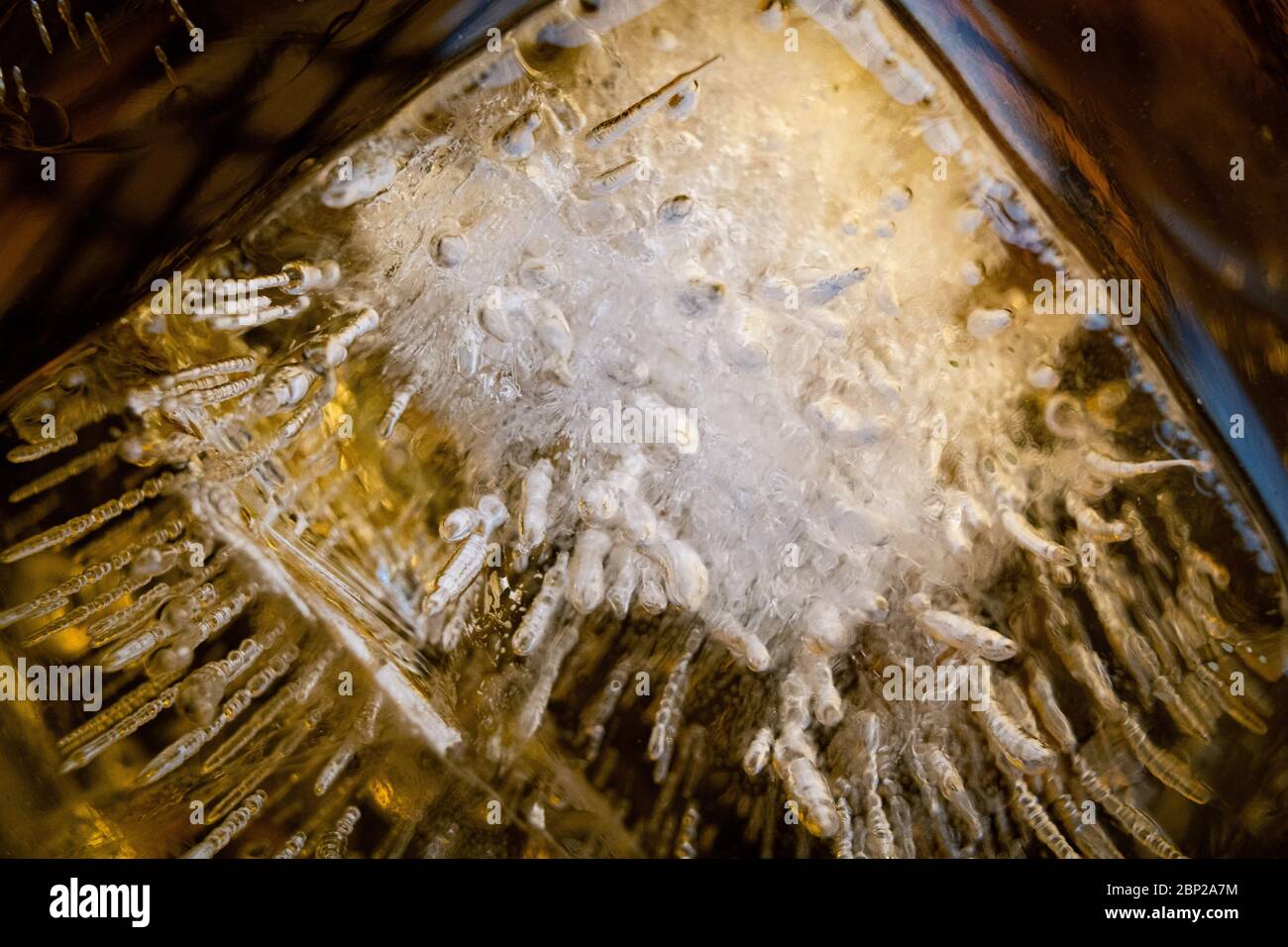 Abstract shot of large ice cube Stock Photo
