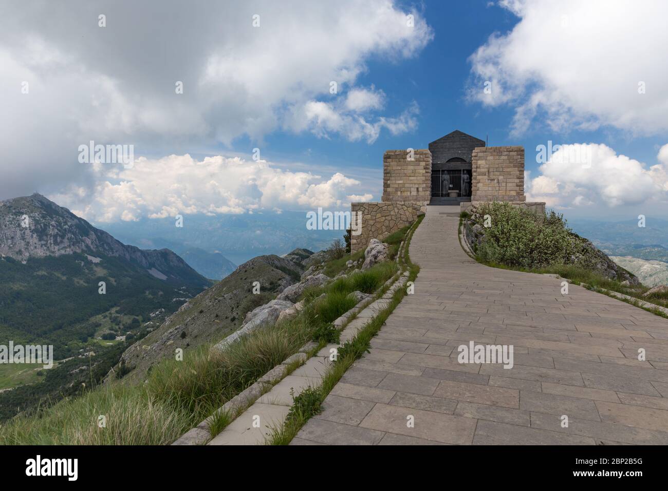 Mausoleum of Petar Petrovic Njegos, Lovcen National Park, in Montenegro Stock Photo