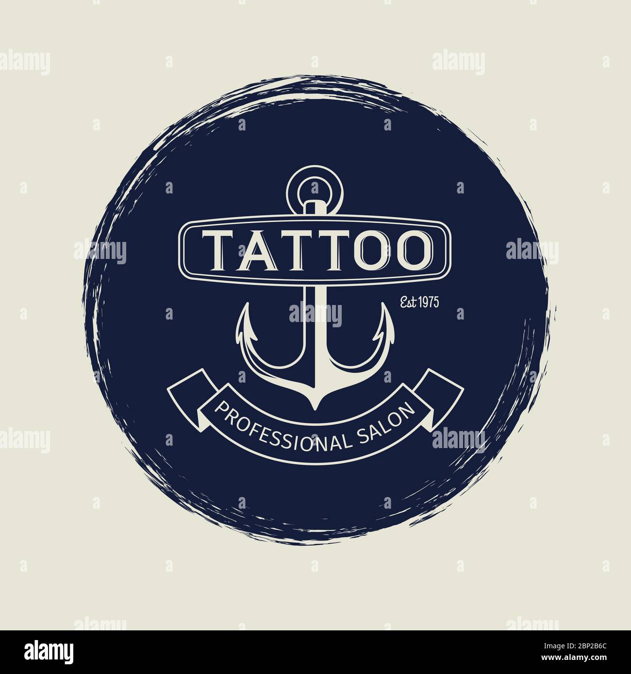 Vintage Tattoo Salon Or Studio Emblem Design With Grunge Effect Vector Illustration Stock Vector Image Art Alamy